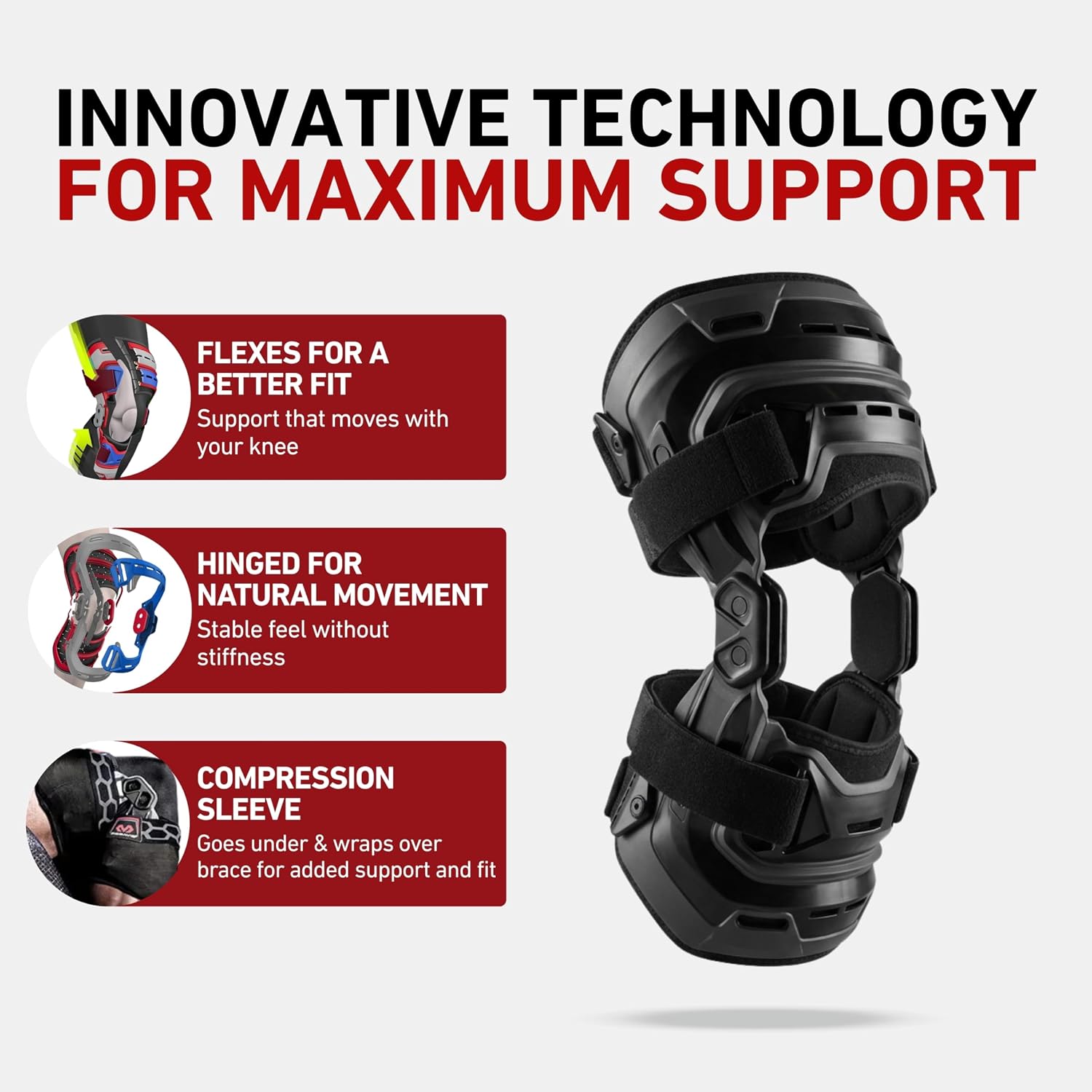 Proxchnge Hinged Knee Brace with Dual-Sided Aluminum Hinges, Adjustable Straps and Compression Sleeve, Knee Support Stabilizer for Men and Women, Left or Right Knee Proxchnge Hinged Knee Brace with Dual-Sided Aluminum Hinges, Adjustable Straps and Compression Sleeve, Knee Support Stabilizer for Men and Women, Left or Right Knee
